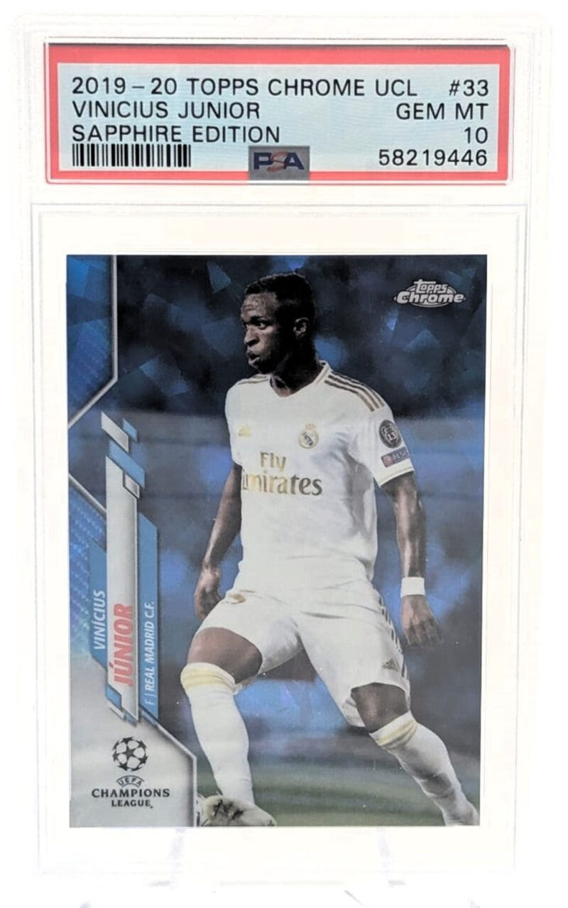Vinícius Júnior Tarjeta Real Madrid Topps Chrome UCL graduada por PSA 58219446.