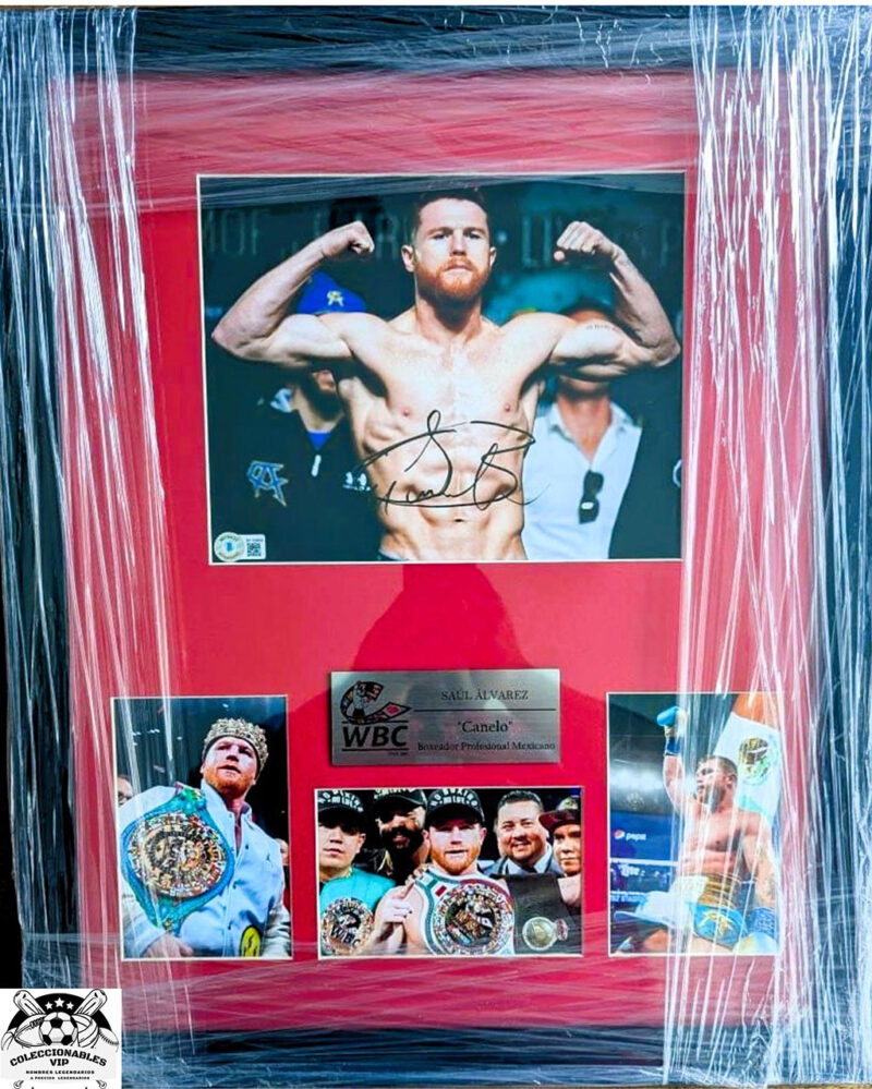Saul “Canelo” Alvarez Fotografía Enmarcada Autografiada firma certificada por Beckett BF35854.