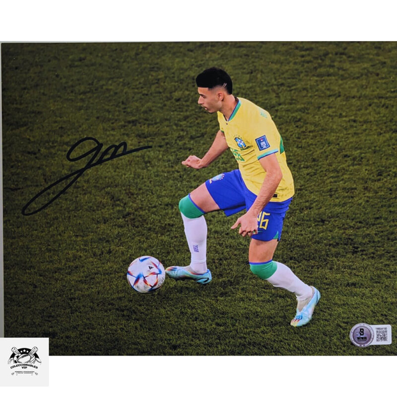 Gabriel Martinelli Brasil fotografía autografiada firma certificada por Beckett 1W654150