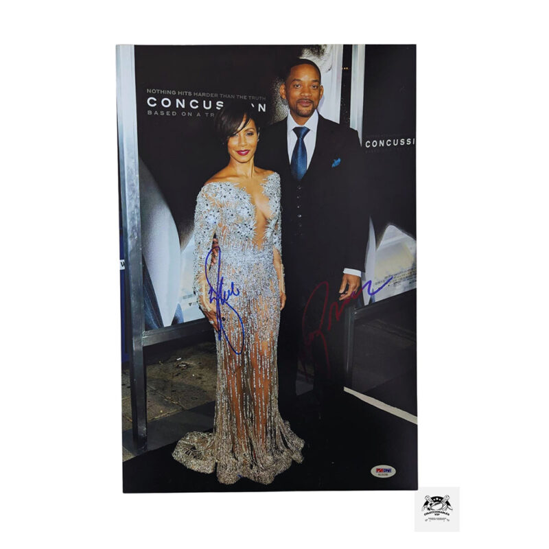 Will Smith y Jada fotografía autografiada por ambos firma certificada por PSA AD35206