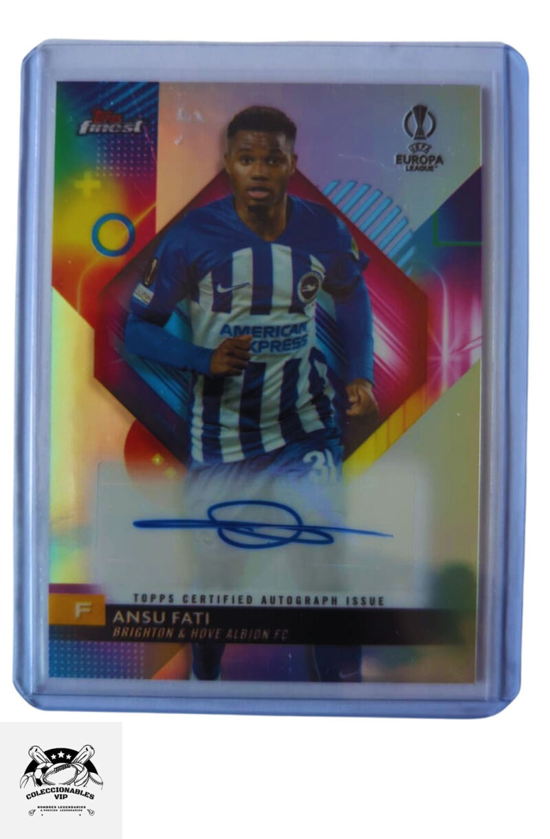 Ansu Fati Tarjeta Brighton & Hove Albion FC Topps con autografo