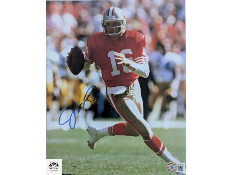 Joe Montana por lanzar Fotografía San Francisco 49ers autografiada firma certificada por Beckett BF78812