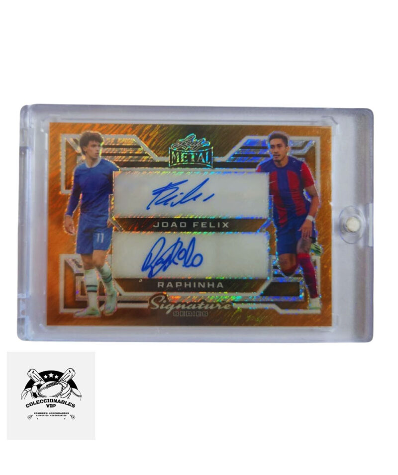 João Félix y Raphinha Tarjeta Leaf autografiada, edición limitada 1/1.