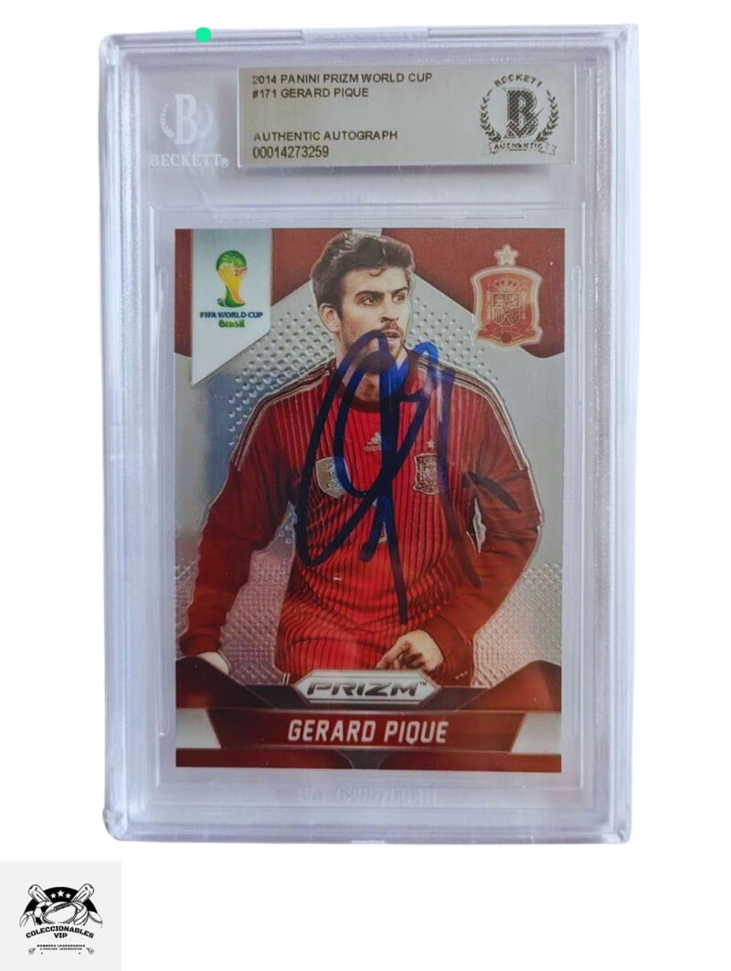 Gerard Pique TARJETA España 00014273259 autografiada autógrafo certificado por Beckett.
