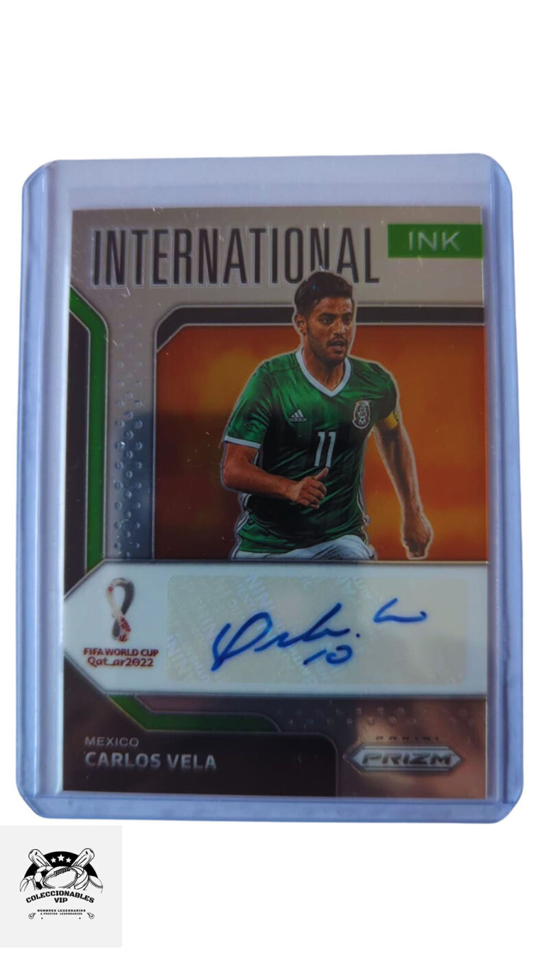 Carlos Vela Tarjeta México Panini autografiada.