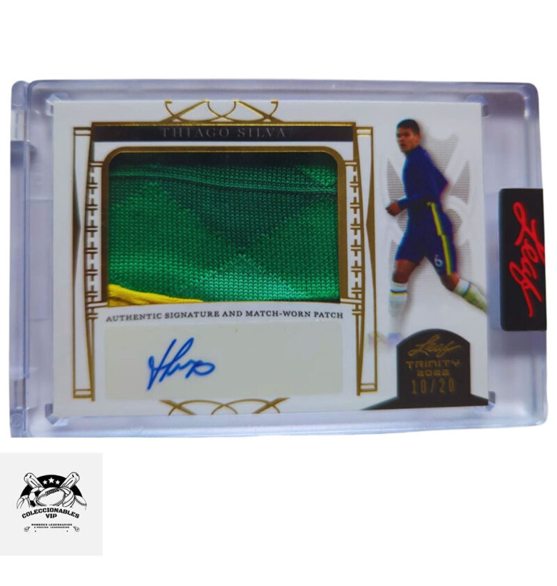 Thiago Silva Tarjeta Brasil en el frente encontrarás pieza de playera y autógrafo, edición limitada 10/20.