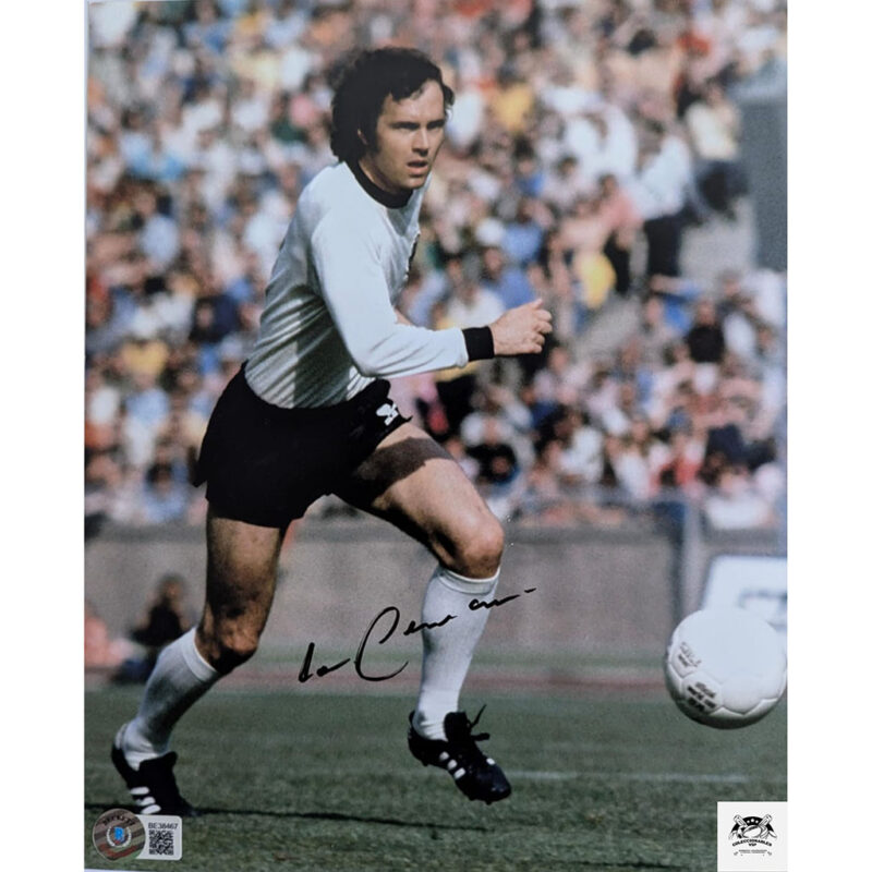 Franz Beckenbauer fotografía autografiada firma certificada por Beckett BE38467