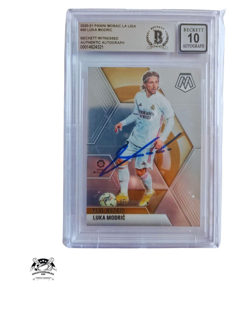 Luka Modric TARJETA Real Madrid 00014624321 autografiada autógrafo certificado por Beckett.