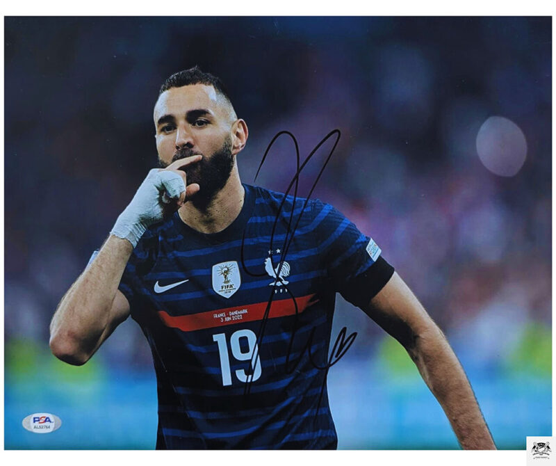 Karim Benzema Francia fotografía autografiada certificada por PSA AL52764