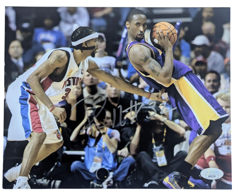 Richard Hamilton jugada fotografía Detroit Pistons autografiada certificada por JSA AS62199