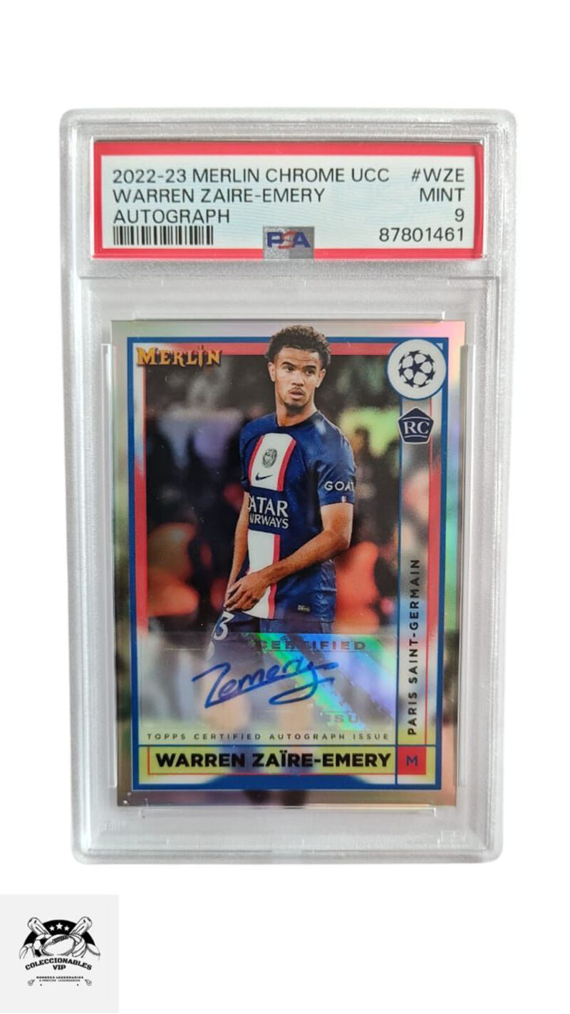 Warren Zaire-Emery Tarjeta Paris Saint-Germain autografiada autenticada por PSA 87801461.